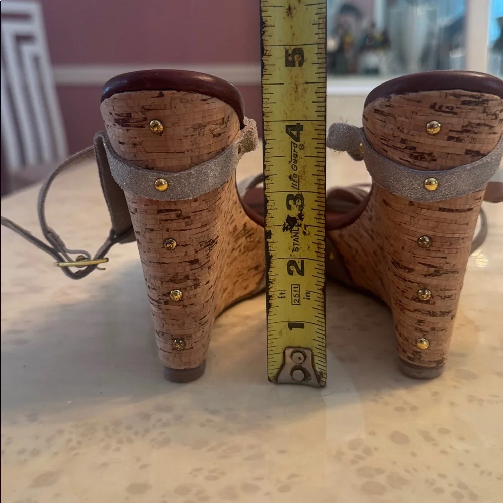 Matt Bernson Gray Strappy Cork Wedge Sandals – Women’s Size 7 - Picture 5 of 13